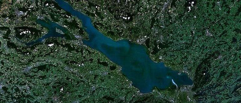 Satellitenaufnahme des Bodensees
