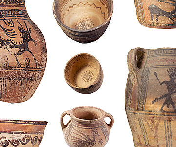 Qurayyah-Lackkeramik (QPW) 4, früher bekannt als "Midianitische Keramik". (Qurayyah Joint Archaeological Project)