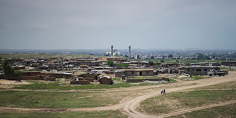 Blick auf die die archäologische Fundstelle Ninive im heutigen Mossul, Irak im Jahr 2019