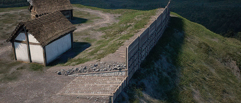 Rekonstruktion von Wall C auf dem Rosenstein Rekonstruktion von Wall C auf dem Rosenstein