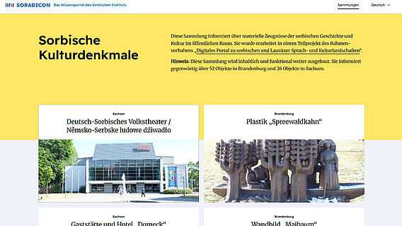 Screenshot Sorbische Kulturdenkmale