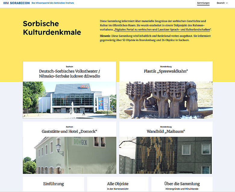 Screenshot Sorbische Kulturdenkmale