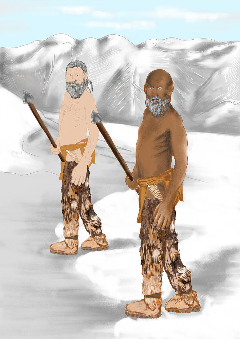 Neues und altes Bild von Ötzi