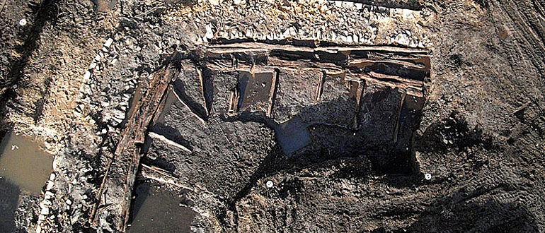 Nordwestlicher Eckbereich der hochmittelalterlichen Burgwall-Kosntruktion