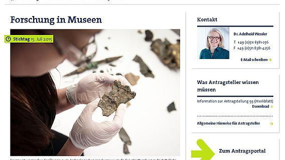 Förderinitiative "Forschung in Museen"