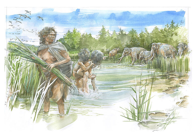 Lebensbild: Schöningen vor 300.000 Jahren