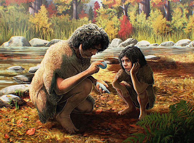 Der Homo heidelbergensis war ein Jäger und Sammler, der tierische und pflanzliche Nahrung zu sich nahm