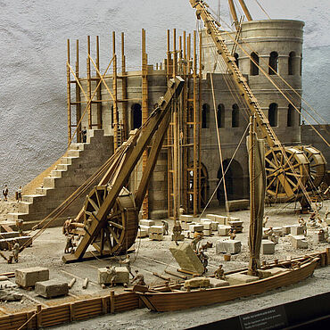 Errichtung des Legionslagers Castra Regina (Modell im Historischen Museum Regensburg)