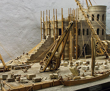 Errichtung des Legionslagers Castra Regina (Modell im Historischen Museum Regensburg)