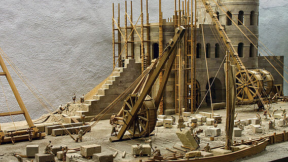 Errichtung des Legionslagers Castra Regina (Modell im Historischen Museum Regensburg)
