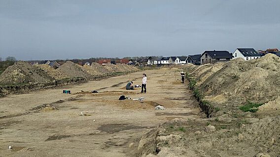 Blick über das aktuelle Grabungsareal in Werne
