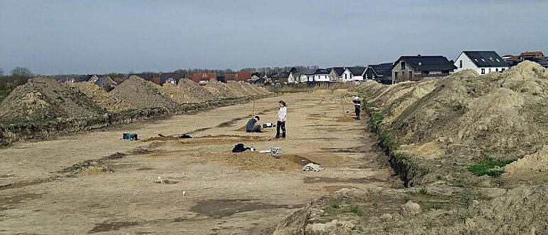 Blick über das aktuelle Grabungsareal in Werne