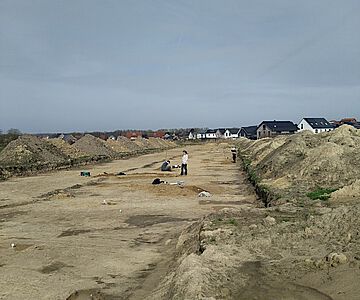 Blick über das aktuelle Grabungsareal in Werne