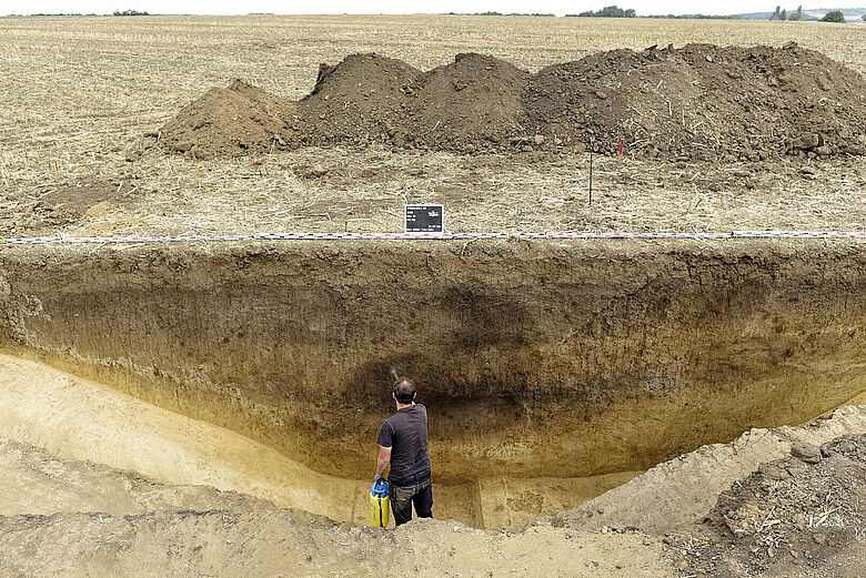 Grabenprofil an der Fundstätte Podhajska (Slowakei)