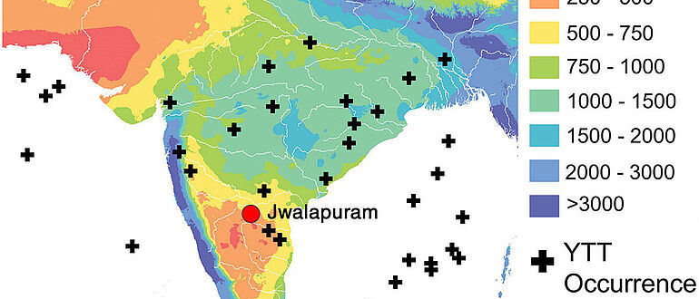 Mittlere Jahrresniederschlagsmenge Indien