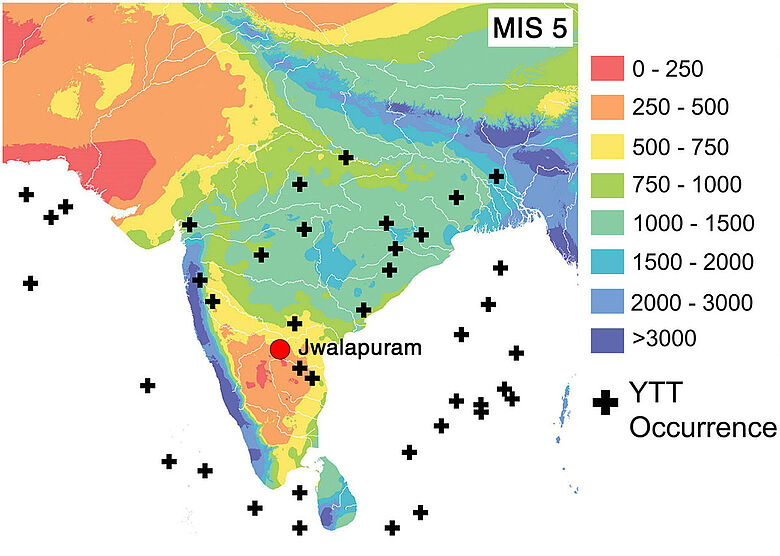 Mittlere Jahrresniederschlagsmenge Indien