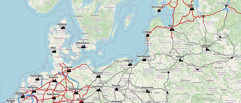 Mittelalterliche Fernhandelswege in Nordeuropa