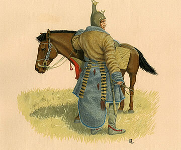 Rekonstruiertes Lebensbild eines Skythen