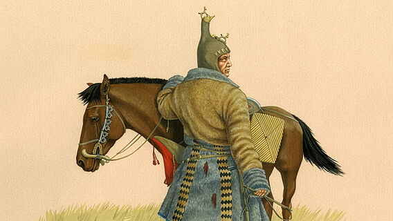 Rekonstruiertes Lebensbild eines Skythen