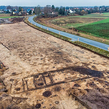 Bronzezeitliche Hausgrundrisse in Bad Düben Bronzezeitliche Hausgrundrisse in Bad Düben
