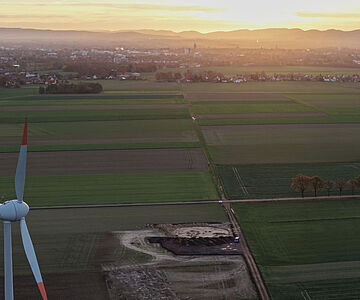 Ausgrabungsfläche bei Sonnenaufgang