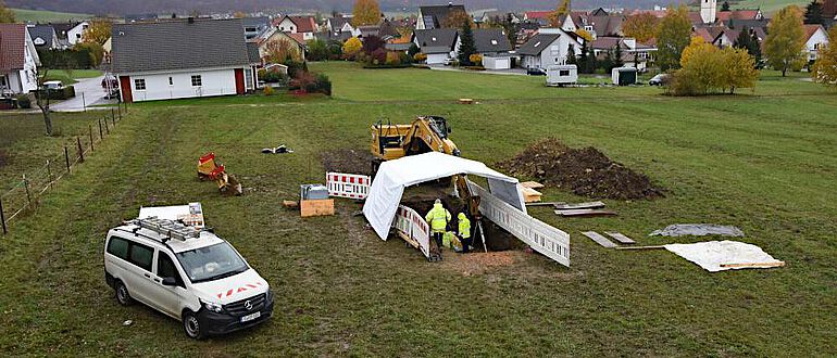Das Grabungsgelände in Balgheim (Landkreis Tuttlingen) Das Grabungsgelände in Balgheim (Landkreis Tuttlingen)
