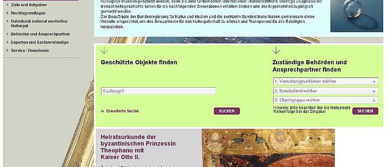 Homepage Kulturgutschutz Deutschland