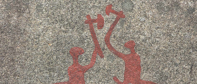 Felsbild Kampf in der Bronzezeit