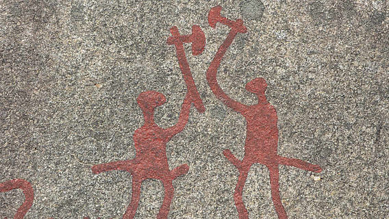 Felsbild Kampf in der Bronzezeit