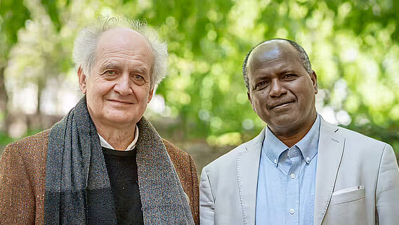 Prof. Dr. Norbert Nebes und Prof. Mulugeta Feseha