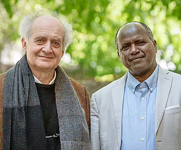 Prof. Dr. Norbert Nebes und Prof. Mulugeta Feseha