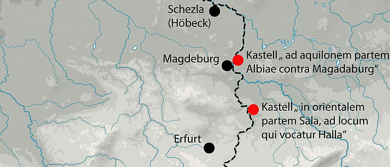 Ostgrenze des Fränkischen Reichs im 9. Jh.