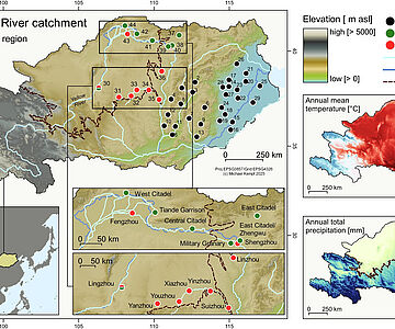 Karte des Untersuchungsgebiets und Umweltbedingungen