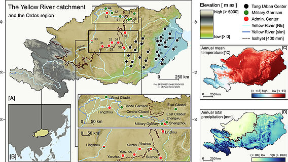 Karte des Untersuchungsgebiets und Umweltbedingungen