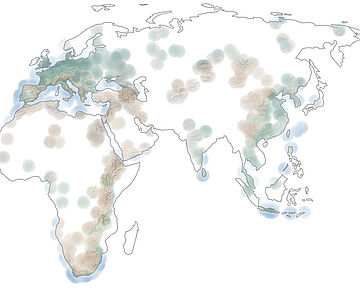 Prähistorische Fundstellen weltweit / weiße Flecken auf der Karte der Menschheitsgeschichte