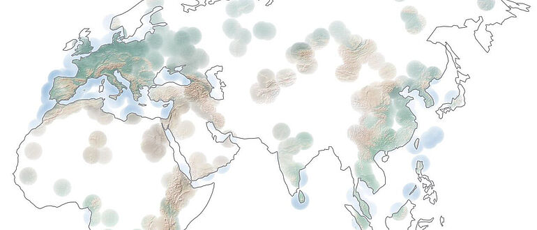 Prähistorische Fundstellen weltweit / weiße Flecken auf der Karte der Menschheitsgeschichte