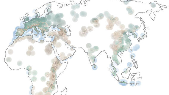 Prähistorische Fundstellen weltweit / weiße Flecken auf der Karte der Menschheitsgeschichte