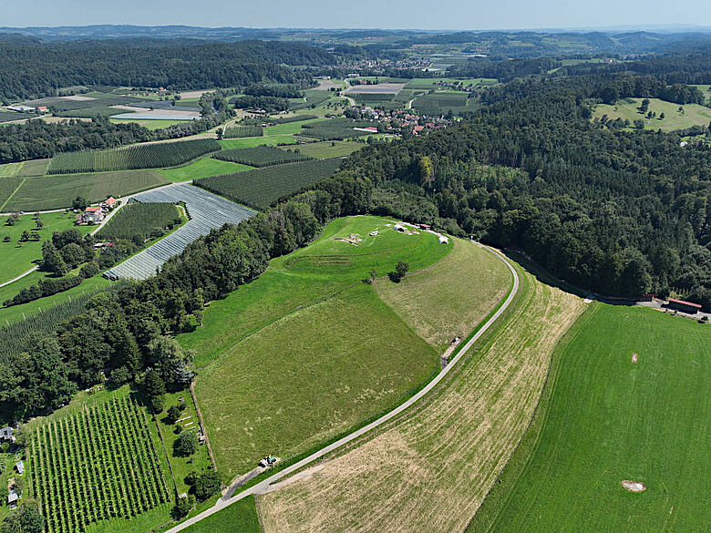 Übersicht über die Lenensburg mit Blick nach Nordosten Richtung Argen- und Schussental