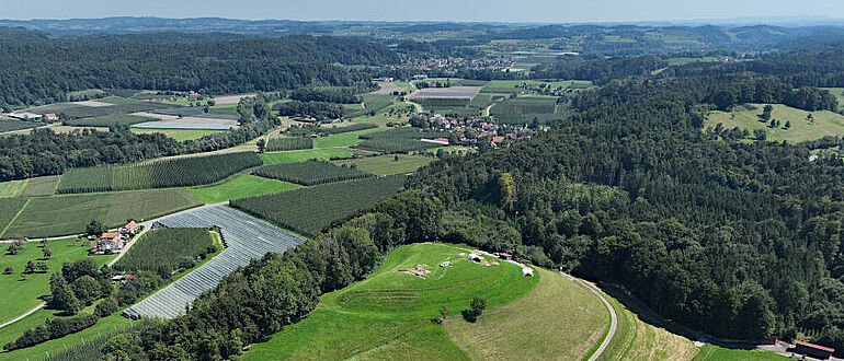 Übersicht über die Lenensburg mit Blick nach Nordosten Richtung Argen- und Schussental