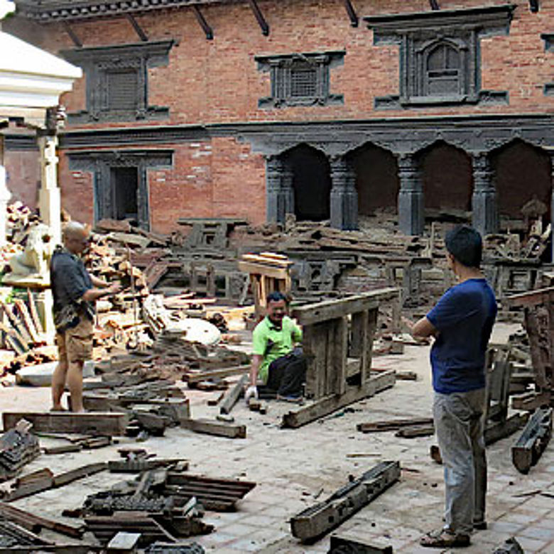 Harishankara-Tempel nach dem Erdbeben