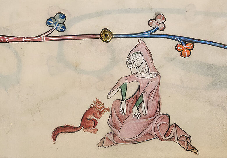 Mittelalterliche Dame mit Eichhörnchen