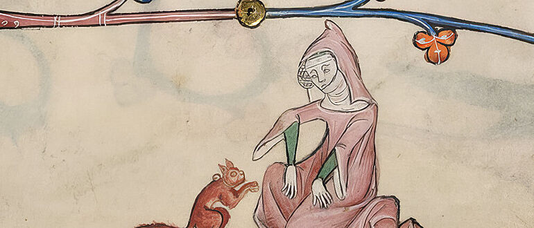 Mittelalterliche Dame mit Eichhörnchen