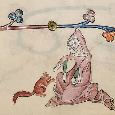 Mittelalterliche Dame mit Eichhörnchen