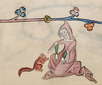 Mittelalterliche Dame mit Eichhörnchen