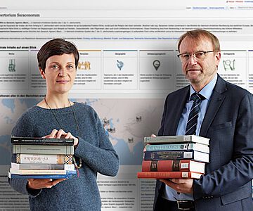 Dr. Katharina Gahbler und Prof. Dr. Matthias Becher vom Institut für Geschichtswissenschaft der Uni Bonn