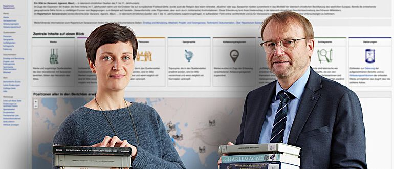 Dr. Katharina Gahbler und Prof. Dr. Matthias Becher vom Institut für Geschichtswissenschaft der Uni Bonn