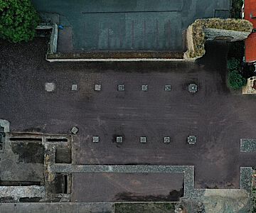 Grundriss der Monumentalkirche im Kloster Memleben mit Grabungsareal