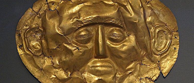 Goldmaske aus Grab IV des Gräberrunds A in Mykene Goldmaske aus Grab IV des Gräberrunds A in Mykene