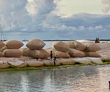 Küstenschutzmaßnahme auf Funafuti