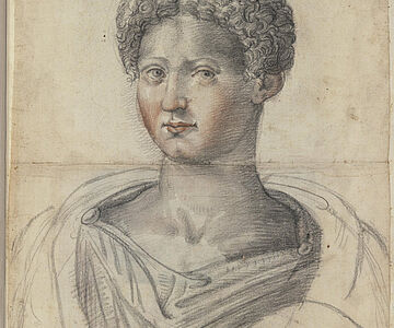 Zeichnung einer antiken Frauenbüste